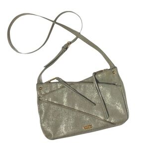 Joe’s Jeans Zipper Metallic Crossbody Bag with adj strap - 12”x8” Retail…